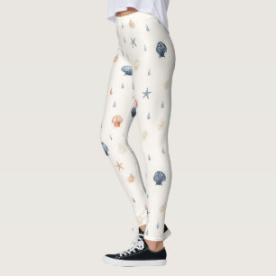 Leggings Seashell Starfish Motif sans fil