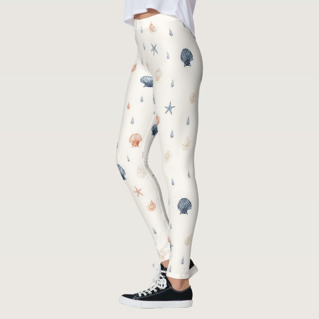 Leggings Seashell Starfish Motif sans fil (Gauche)