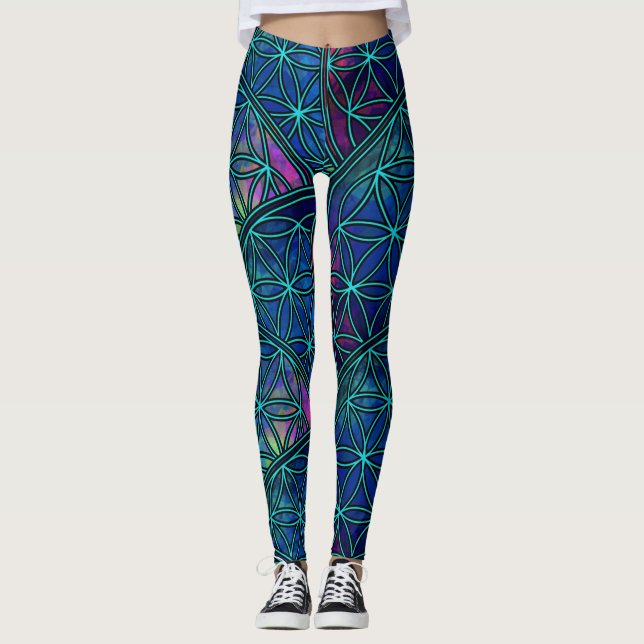 Leggings Semence fractale de la vie Fleur Géométrie sacrée  (Devant)