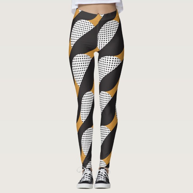 Leggings Semicules et points, motif géométrique. (Devant)