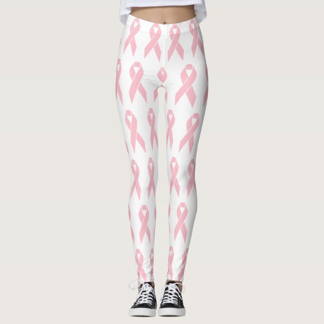 Leggings Sensibilisation au cancer du sein Motif de ruban r (Devant)