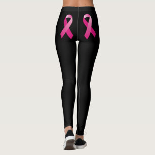 Leggings Sensibilisation au cancer du sein Ruban rose Noir