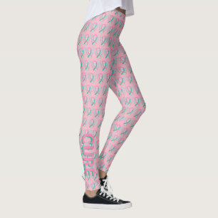 Leggings Sensibilisation rose et Turquoise Ruban Angel Legg