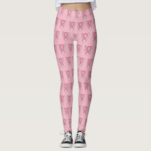 Leggings Sensibilisation rose Ruban Ange Jambes du cancer d