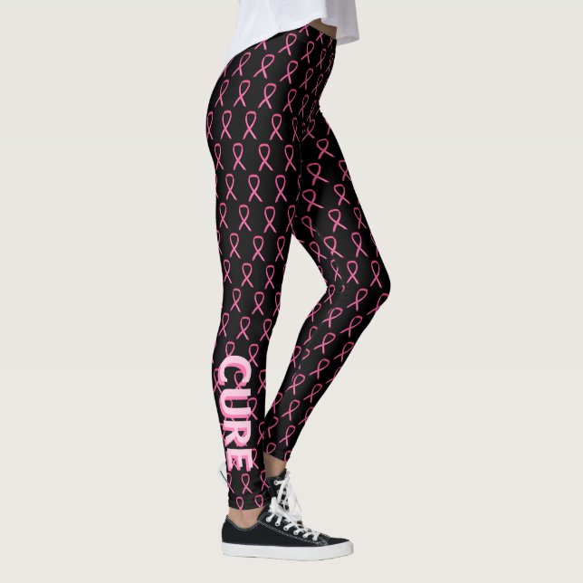 Leggings Sensibilisation rose Ruban Jambes du cancer du sei (Droite)