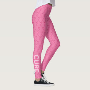 Leggings Sensibilisation rose Ruban Jambes du cancer du sei