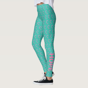 Leggings Sensibilisation turquoise et rose Ruban Angel Legg