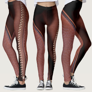 Leggings Sensuel Unzipped Faux Cuir Brown