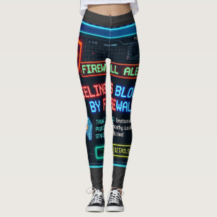 Leggings Sentiments Bloqués Par Pare-Feu Drôle Cybersécurit