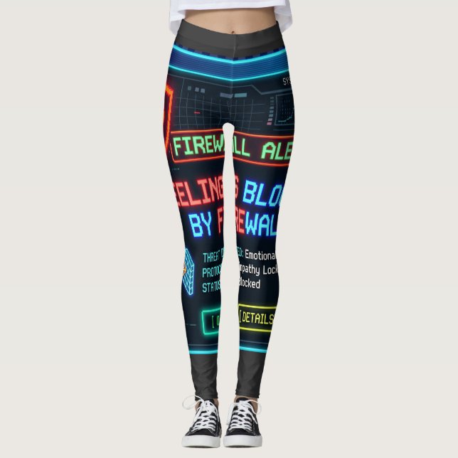 Leggings Sentiments Bloqués Par Pare-Feu Drôle Cybersécurit (Devant)