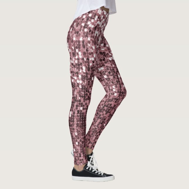 Leggings Séquin de Parties scintillant rose brillant Rose (Droite)