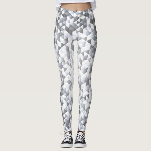 Leggings Séquins d'argent : Arrière - plan de mosaïque scin (Devant)