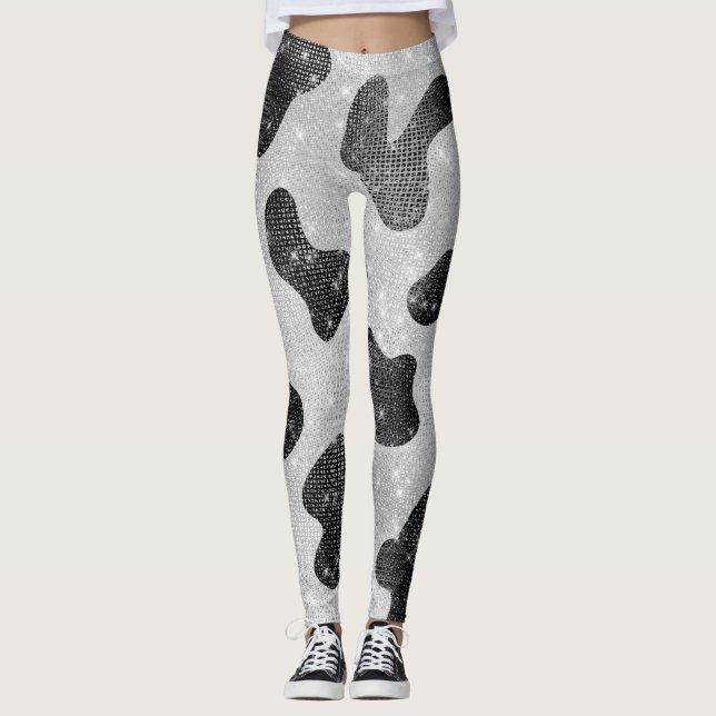 Leggings Séquins de Parties scintillant brillant noir brill (Devant)