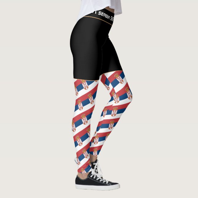 Leggings Serbienne et serbe Drapeau de mode/fan de sport (Droite)