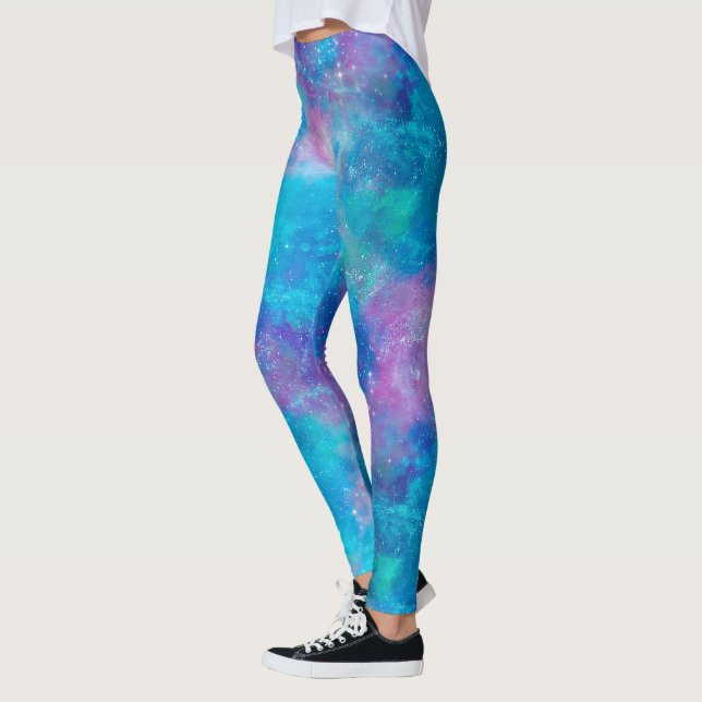 Leggings Série Conception 3 de la Galaxie Peinte (Gauche)