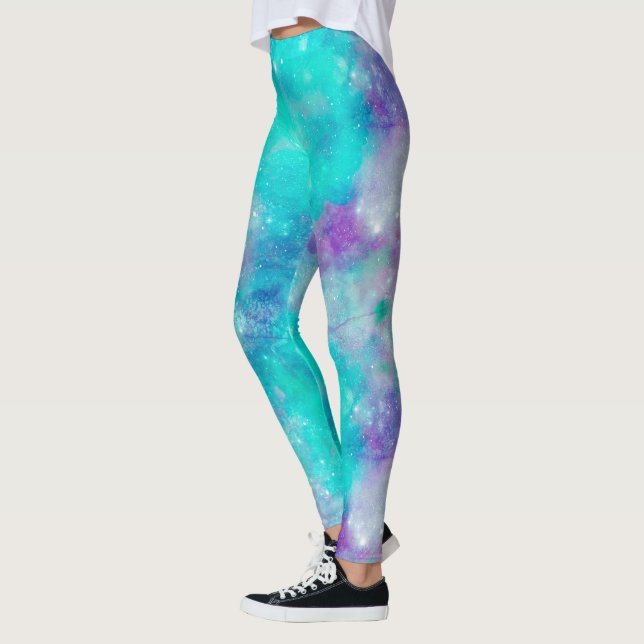 Leggings Série Conception de Galaxie Peinte 5  (Gauche)