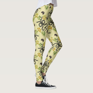 Leggings Serpent et fleurs imprimés