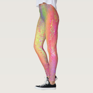 Leggings Serpent Python rose multicolore Imprimer Femme