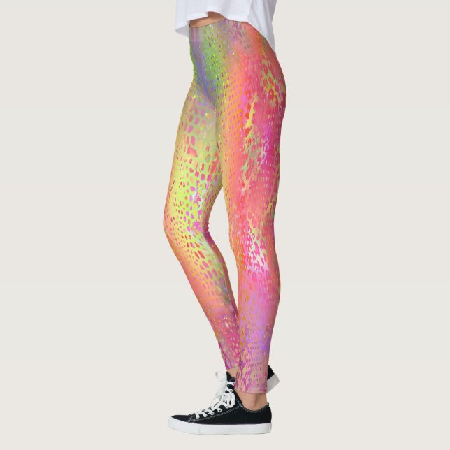 Leggings Serpent Python rose multicolore Imprimer Femme (Gauche)