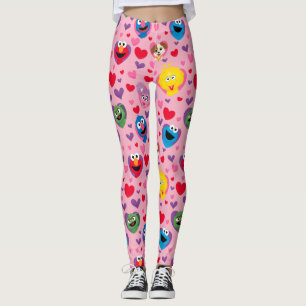 Leggings Sesame Street Valentine Hearts Motif