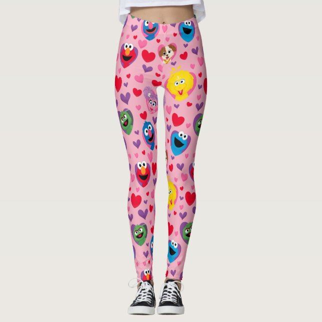 Leggings Sesame Street Valentine Hearts Motif (Devant)