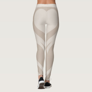 Leggings Sexy Monochrome Beige Heart Butt Workt