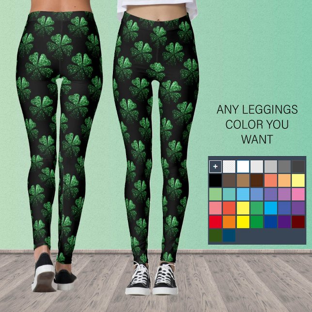 Leggings Shamrock brillant vert foncé motif de fermeture no (Créateur téléchargé)