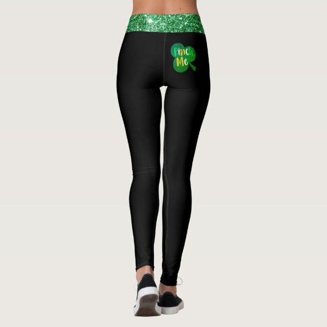 Leggings Shamrock coloré avec Pinch Me Print Stretchy (Dos)