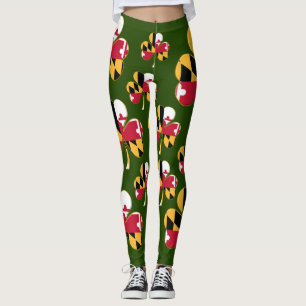 Leggings Shamrock de drapeau du Maryland
