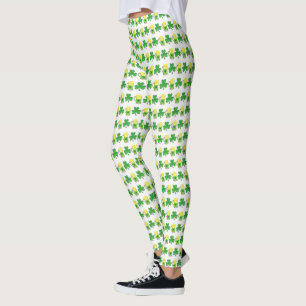 Leggings Shamrock de la Saint Patrick Clover Lucky Green Be