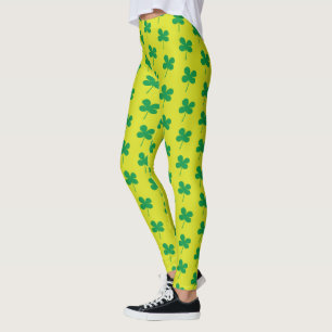 Leggings Shamrock de la Saint Patrick Motif vert
