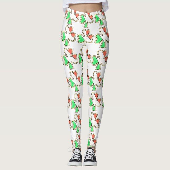 Leggings Shamrock du drapeau irlandais Cookie St. Patrick's (Devant)