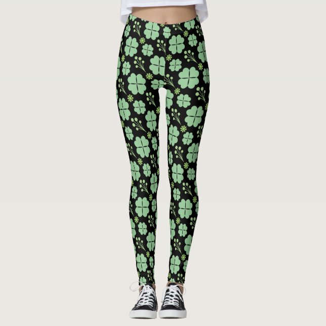 Leggings Shamrock irlandais de chance (Devant)