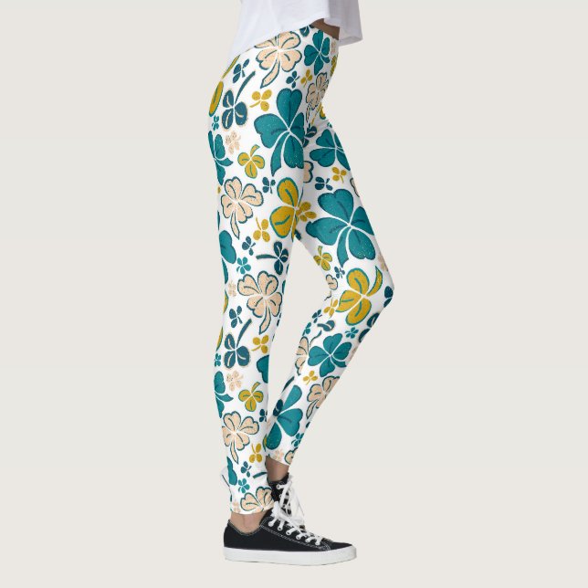 Leggings Shamrock moderne  de trèfle Motif St Patrick`s Day (Droite)