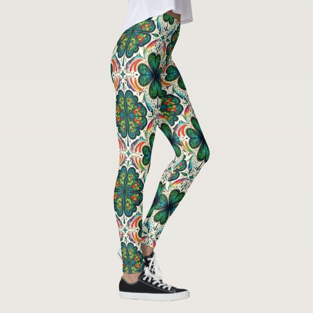 Leggings Shamrock Rainbows. Saint-Patty's Day (Droite)