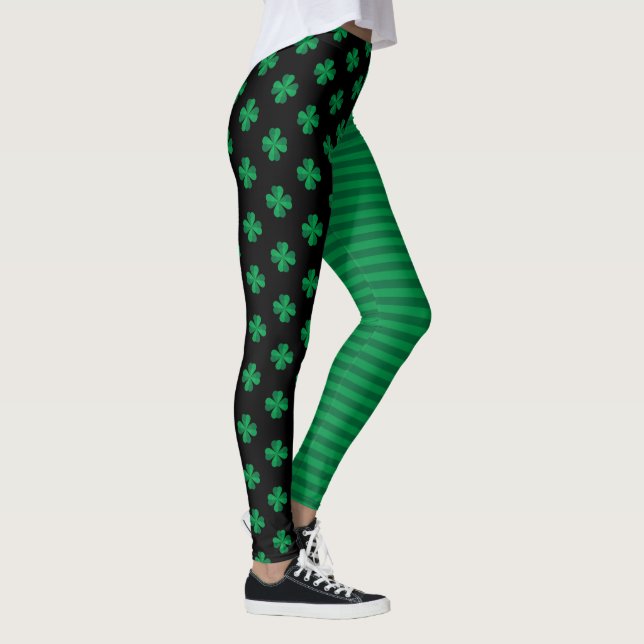Leggings Shamrocks et tripes de la Saint-Patrick (Droite)
