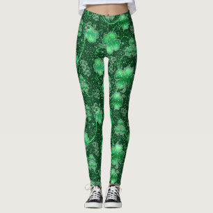 Leggings Shamrocks scintillants et torsades ID289