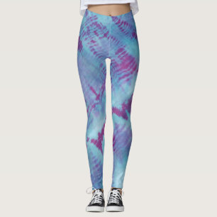 Leggings Shibori bleu violet Motif Tie Dye