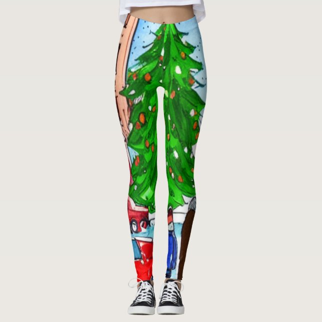 Leggings Shopping de Noël (Devant)