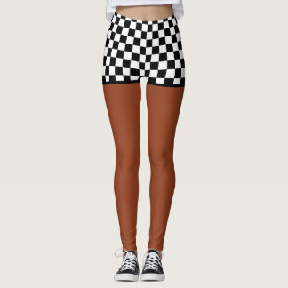 Leggings Shorts Checkered de drapeau - ton moyen