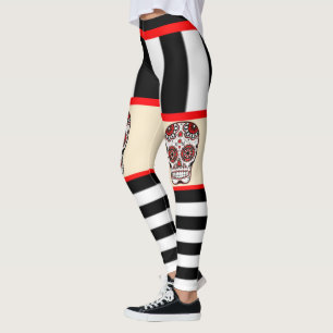 Leggings Shorts Effet Crâne de Sucre