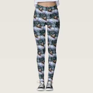 Leggings Sibérien Husky neige de Noël hiver