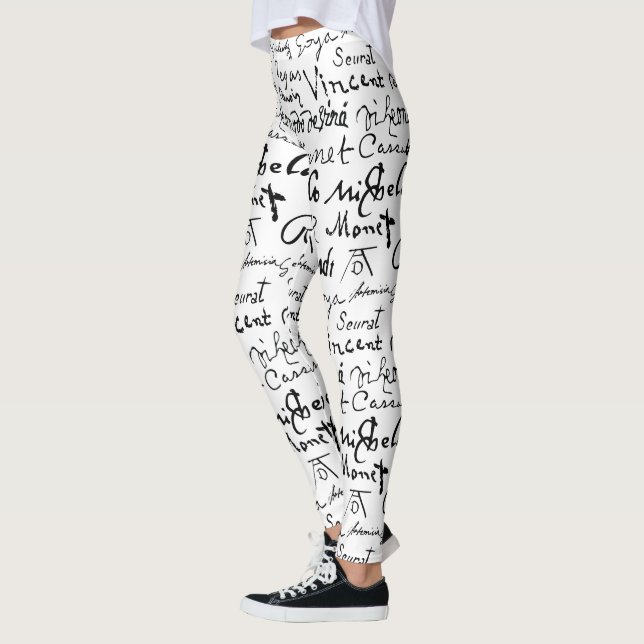 Leggings Signatures d'artistes célèbres Motif Duvet Cover (Gauche)
