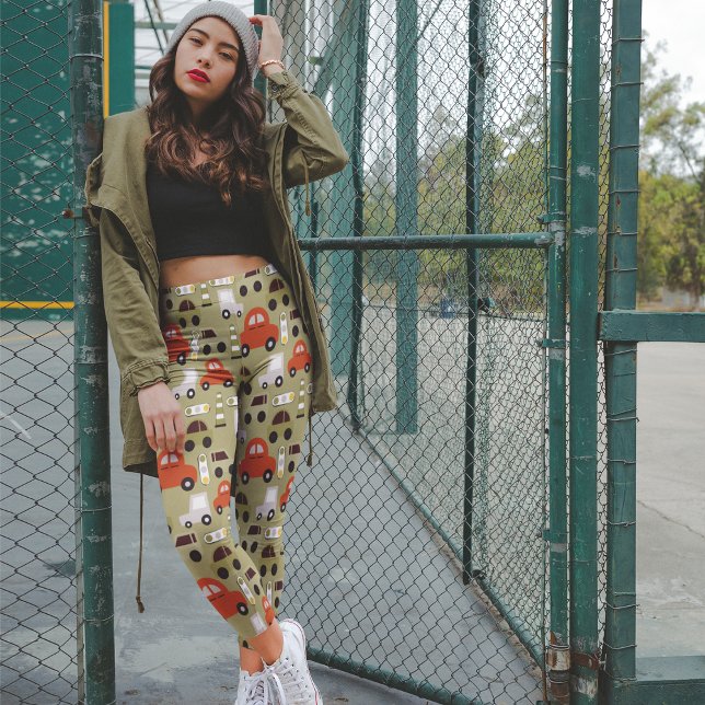 Leggings Signaux de trafic et voitures (Créateur téléchargé)