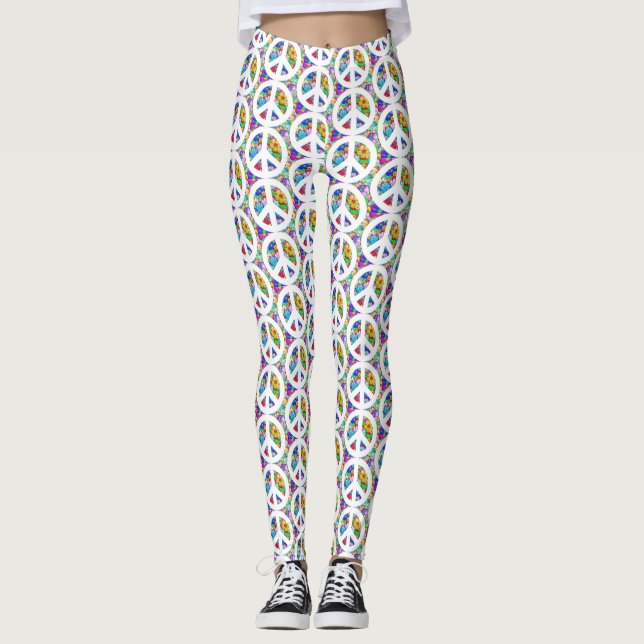 Leggings Signe de paix hippie (Devant)