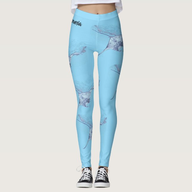 Leggings Silhouette de raie manta (Devant)