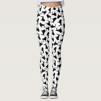 Leggings Silhouettes de chien de caniche COULEUR ARRIÈRE - 