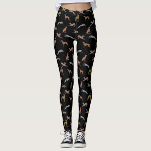 Leggings Silhouettes grises Tons métalliques sur noir