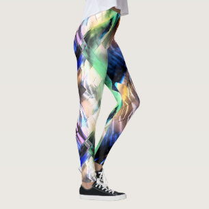 Leggings Silky flottant de couleurs en mosaïque abstraite d