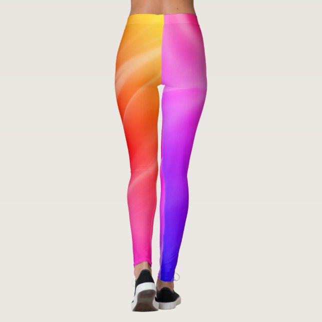 Leggings Simple Abstrait Féminin Dégradé Rose Aurore Boréal (Dos)